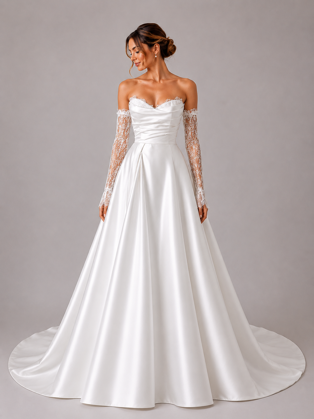 Runway 7 Bridal Brianne VS016- Available in Vintage White in Satin