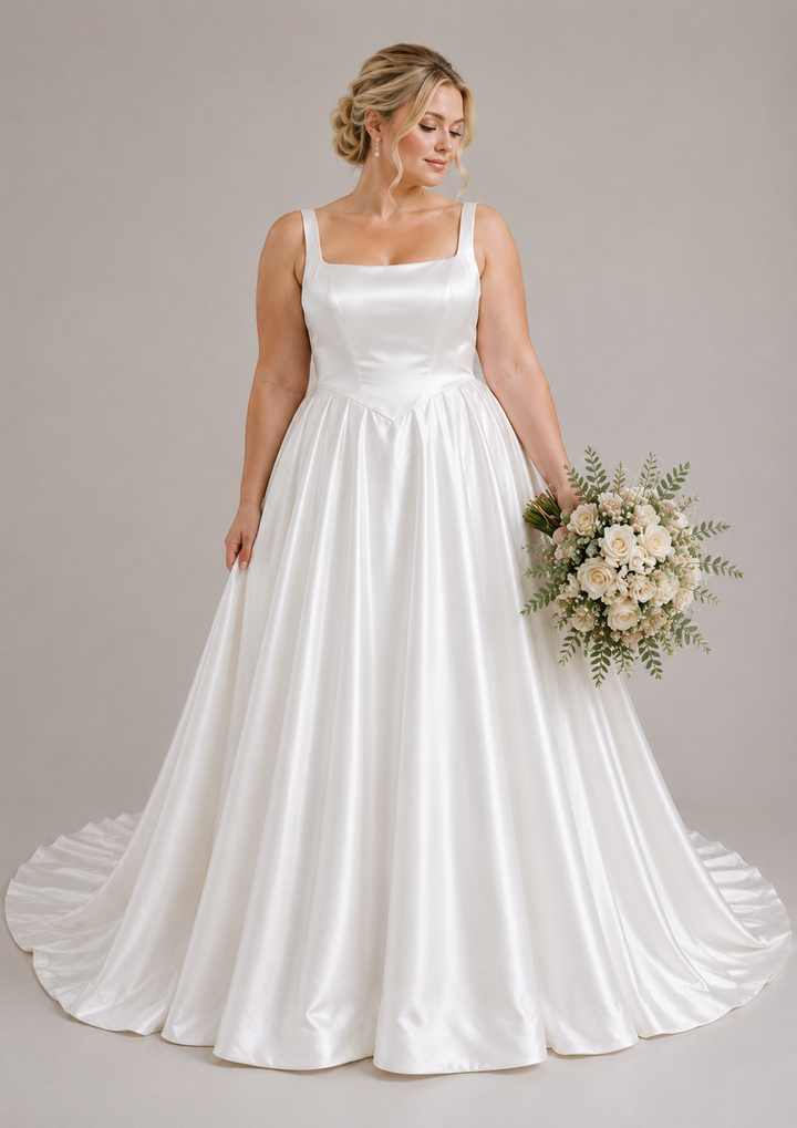 Runway 7 Bridal Anitta VS017- Available in Vintage White in Satin