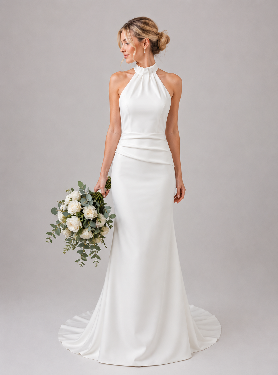Runway 7 Bridal Lynda VS020 - Available in Vintage White in Stretch Crepe