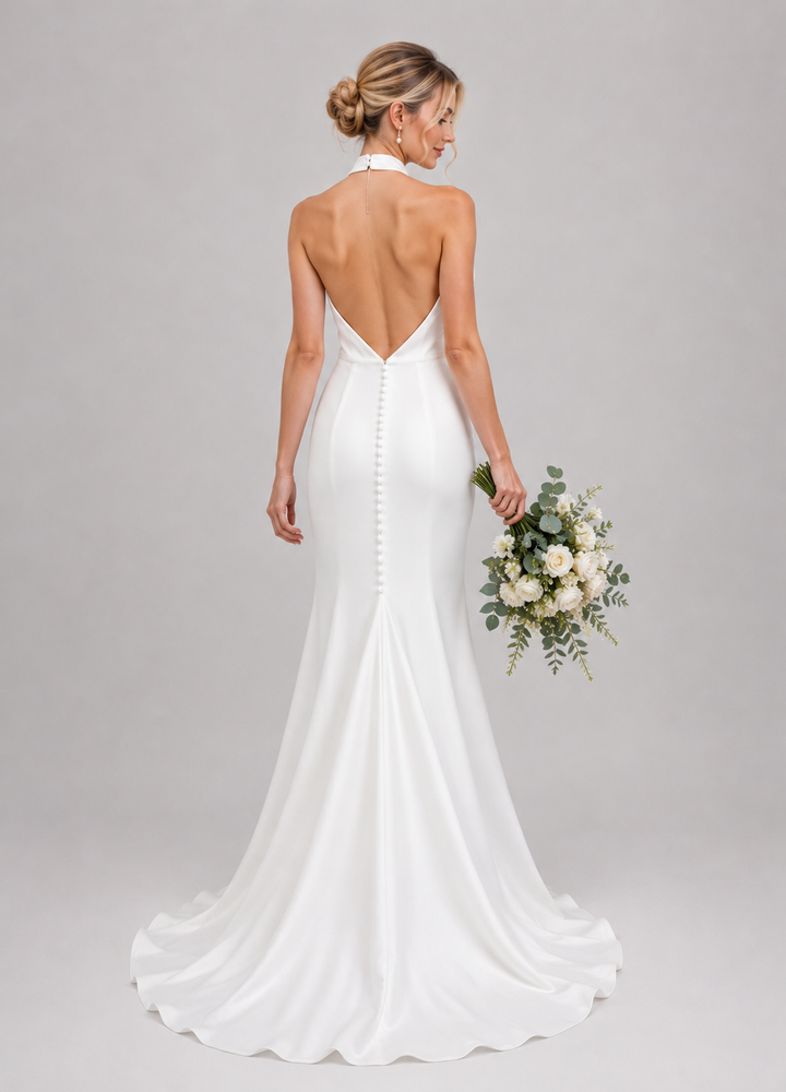Runway 7 Bridal Lynda VS020 - Available in Vintage White in Stretch Crepe