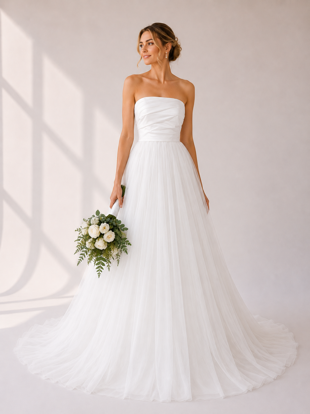 Runway 7 Bridal Tayla VS026 - Available in Vintage White in Satin & Tulle