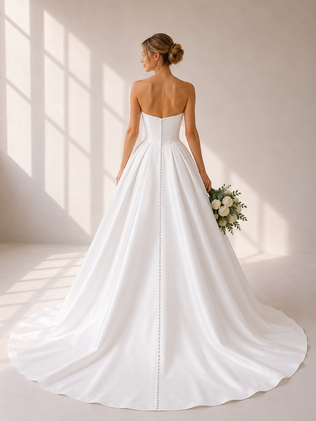 Runway 7 Bridal Madisyn VS028 - Available in Vintage White in Butter Satin