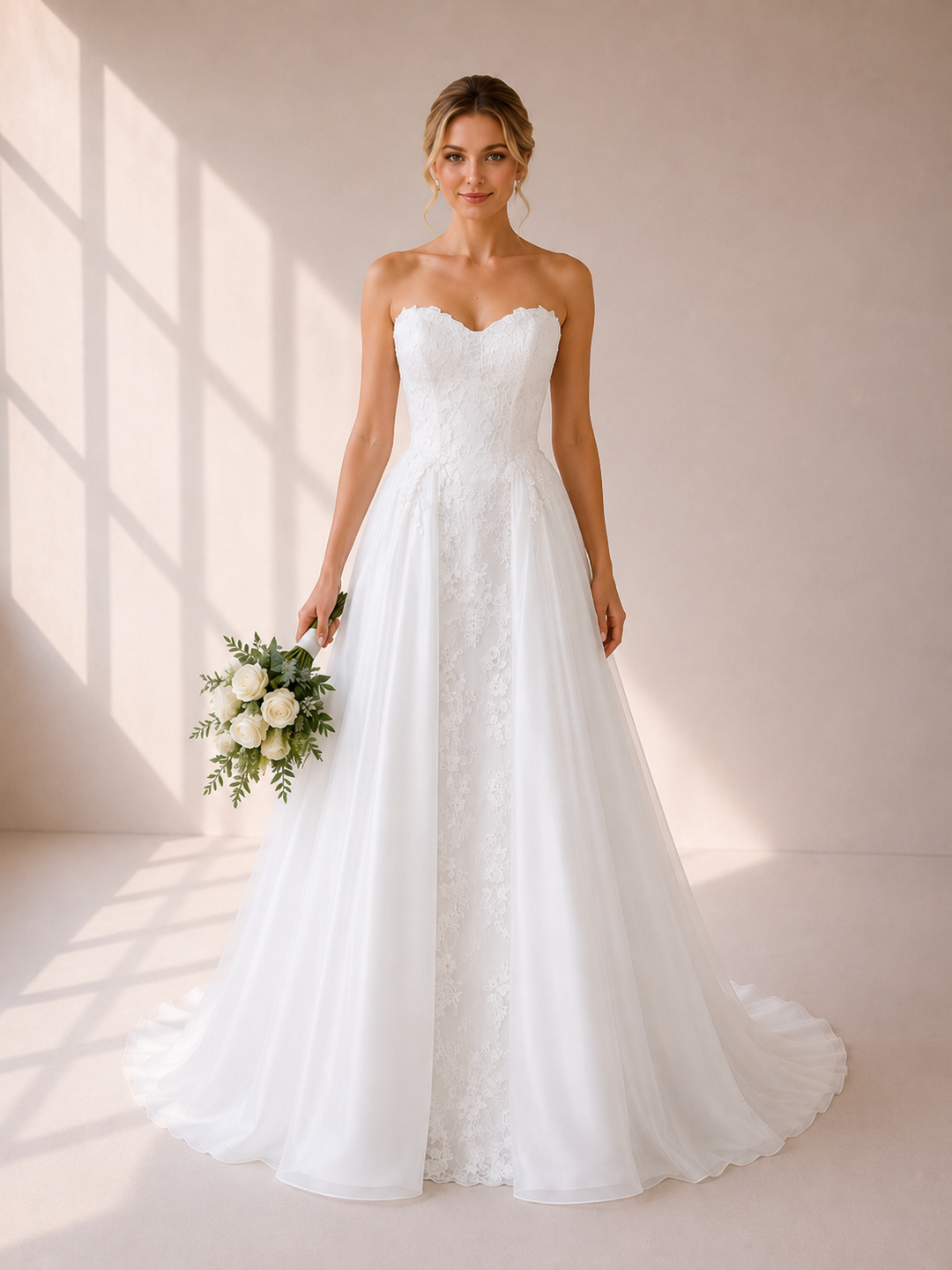 Runway 7 Bridal Michelle VS031 - Available in Vintage White in Lace & Tulle