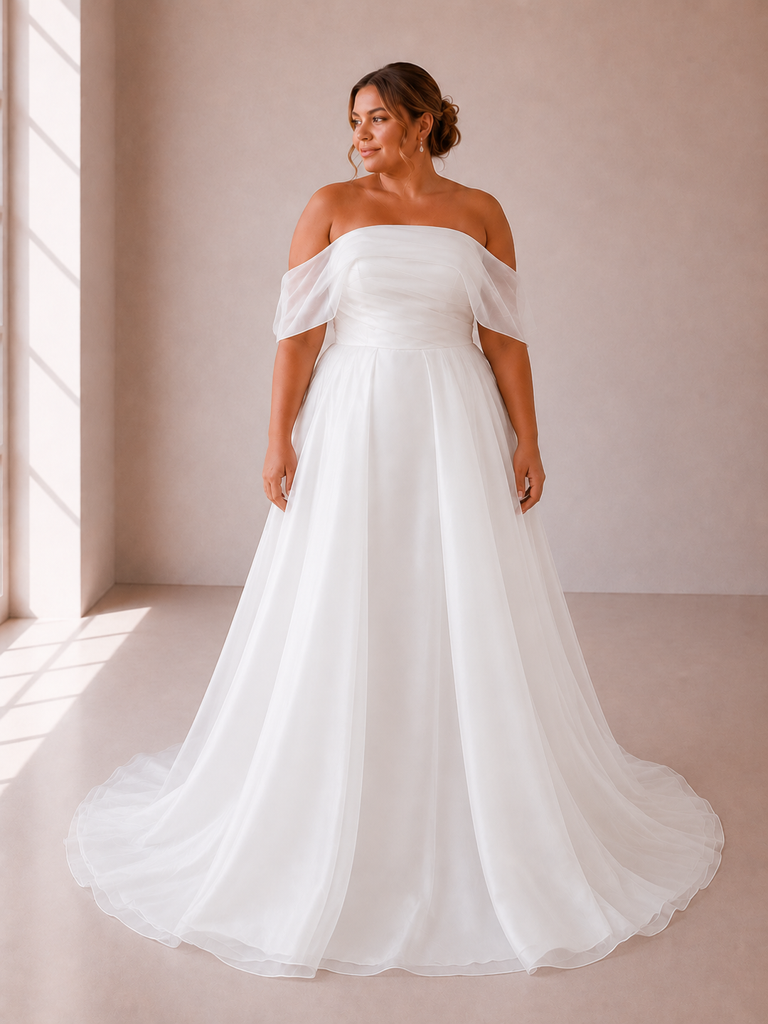 Runway 7 Bridal Gloria VS033 - Available in Vintage White in Organza