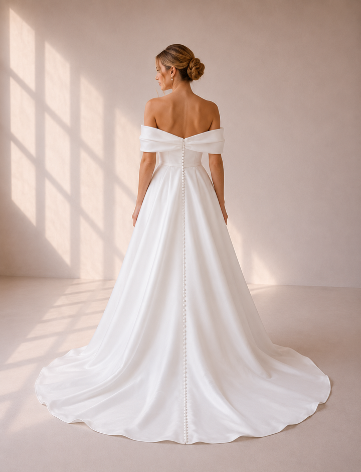 Runway 7 Bridal Gloria VS033 - Available in Vintage White in Organza