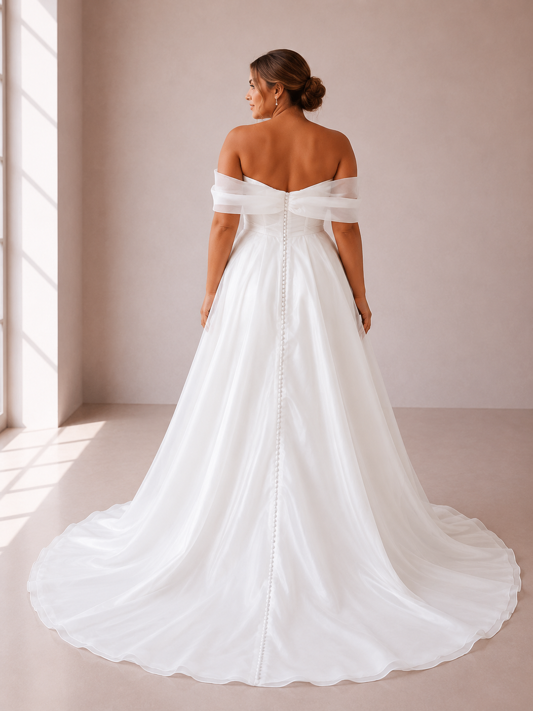 Runway 7 Bridal Gloria VS033 - Available in Vintage White in Organza