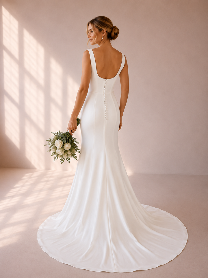 Runway 7 Bridal Sophie VS034 - Available in Vintage White in Stretch Crepe