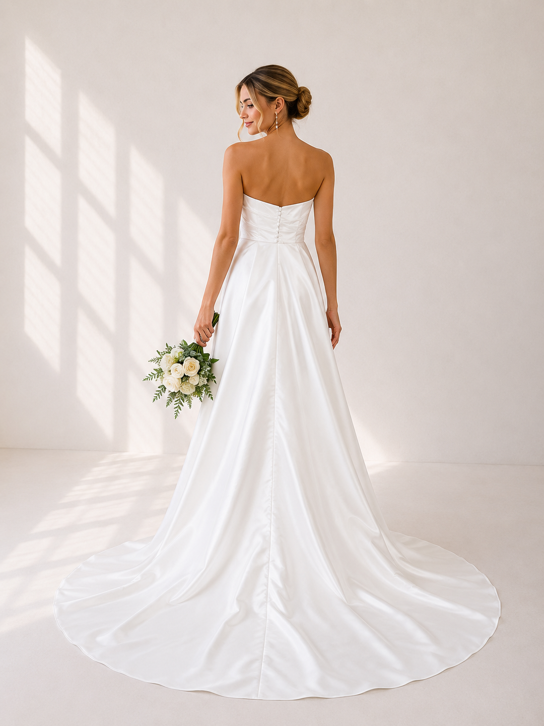 Runway 7 Bridal Kylie VS036 - Available in Vintage White in Satin & Beaded Lace