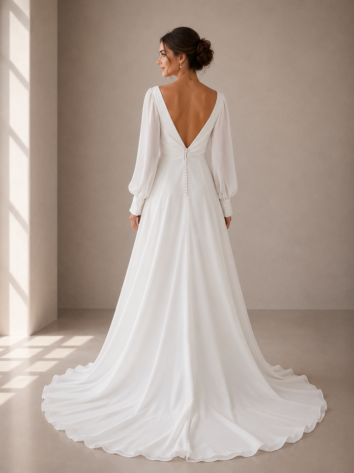 Runway 7 Bridal Chris VS043- Available in Vintage White in Georgette