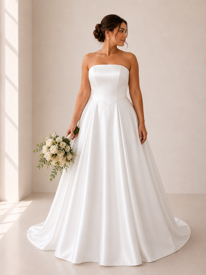 Runway 7 Bridal Fiona VS045- Available in Vintage White in Satin