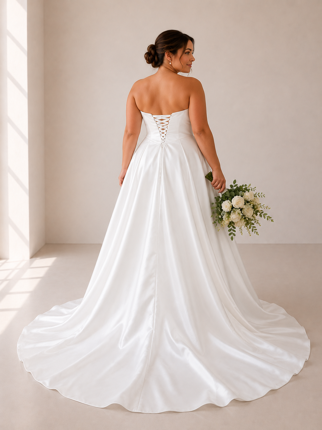Runway 7 Bridal Fiona VS045- Available in Vintage White in Satin