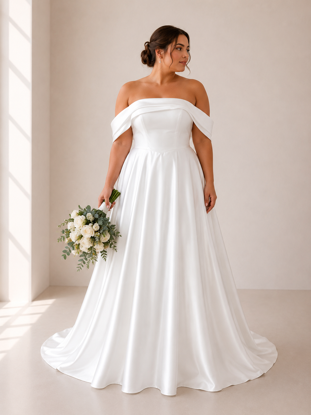 Runway 7 Bridal Margret VS046- Available in Vintage White in Satin