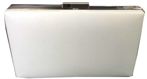 Plain Clutch White/Silver A0928-11