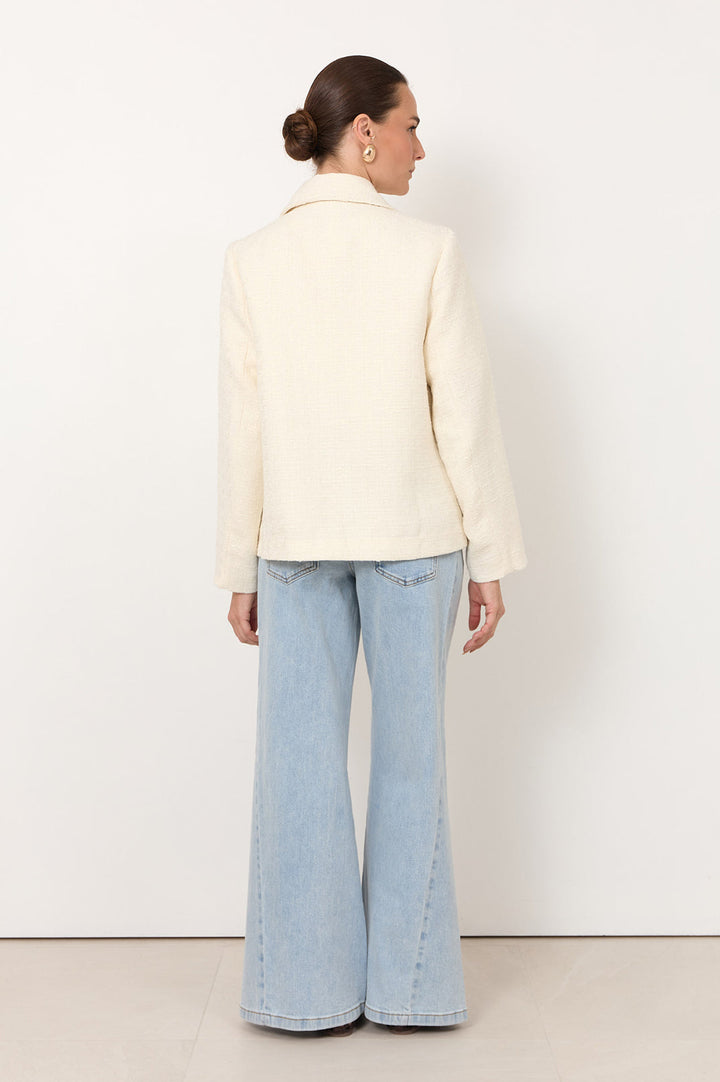 Adorne Jonni Boucle Jacket in Cream