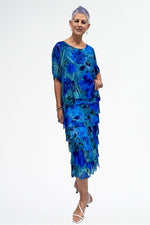 La Strada Multi Layers Dress in Multi Cobalt Floral