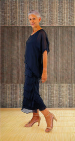 La Strada Flapper Skirt Dress with In Navy