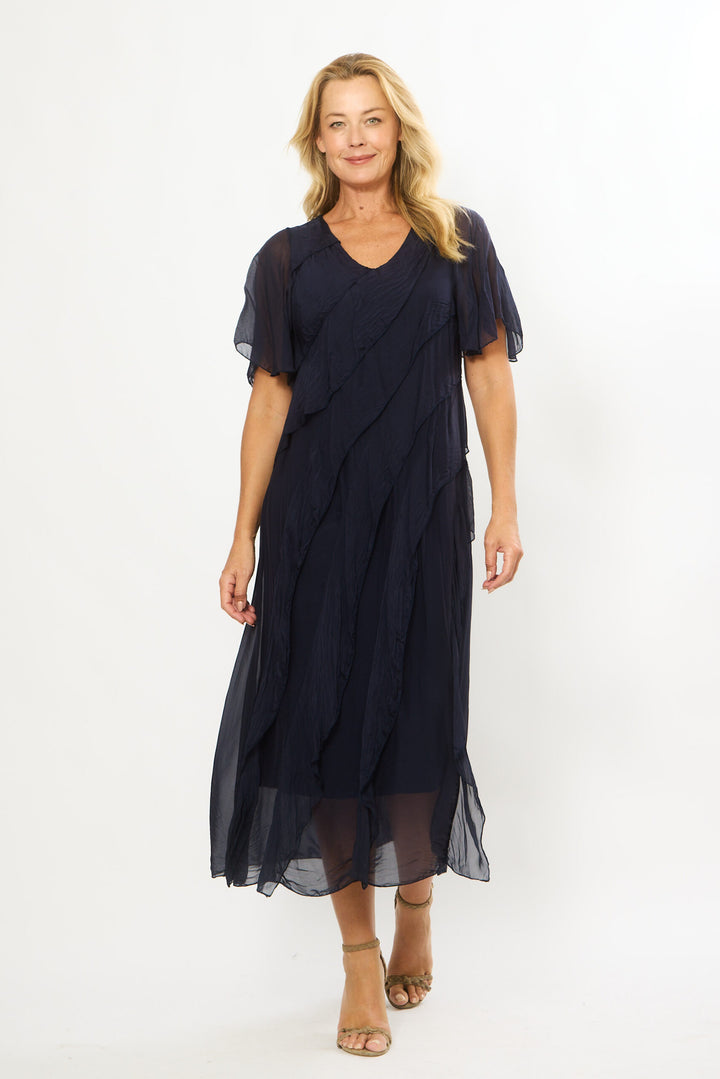 La Strada Silk Multi Frill Dress