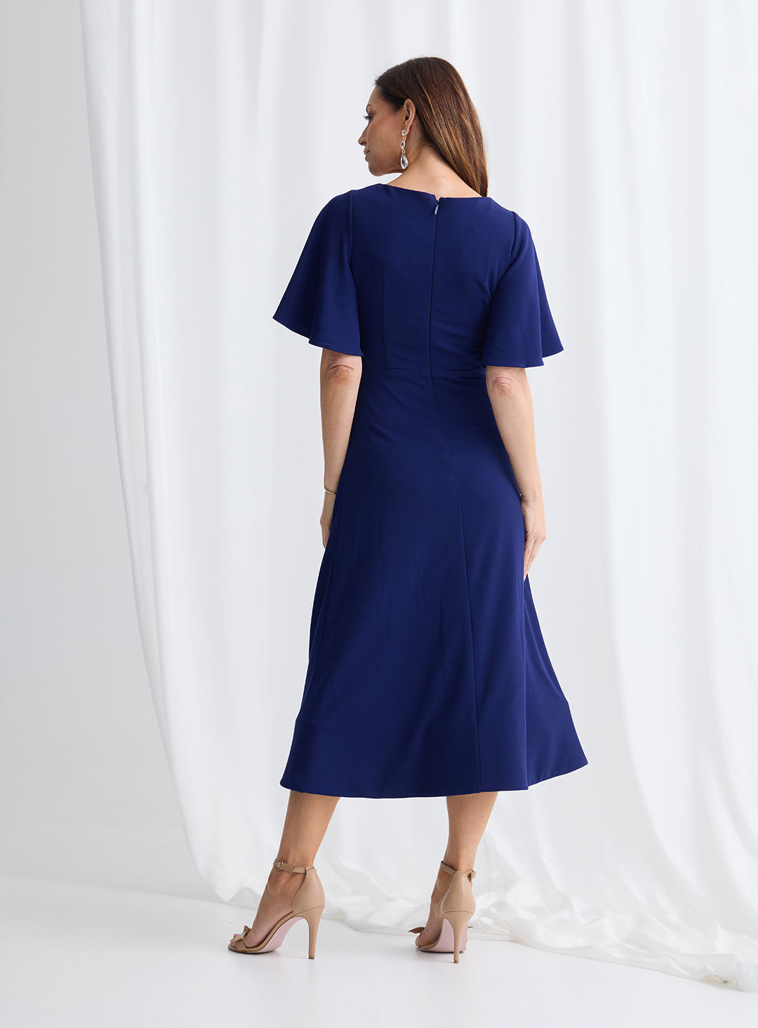 Trellis Lane Martha Midi Dress TL1196 (Available in Dusty Pink, Burgundy, Teal and Imperial Blue) (Copy)