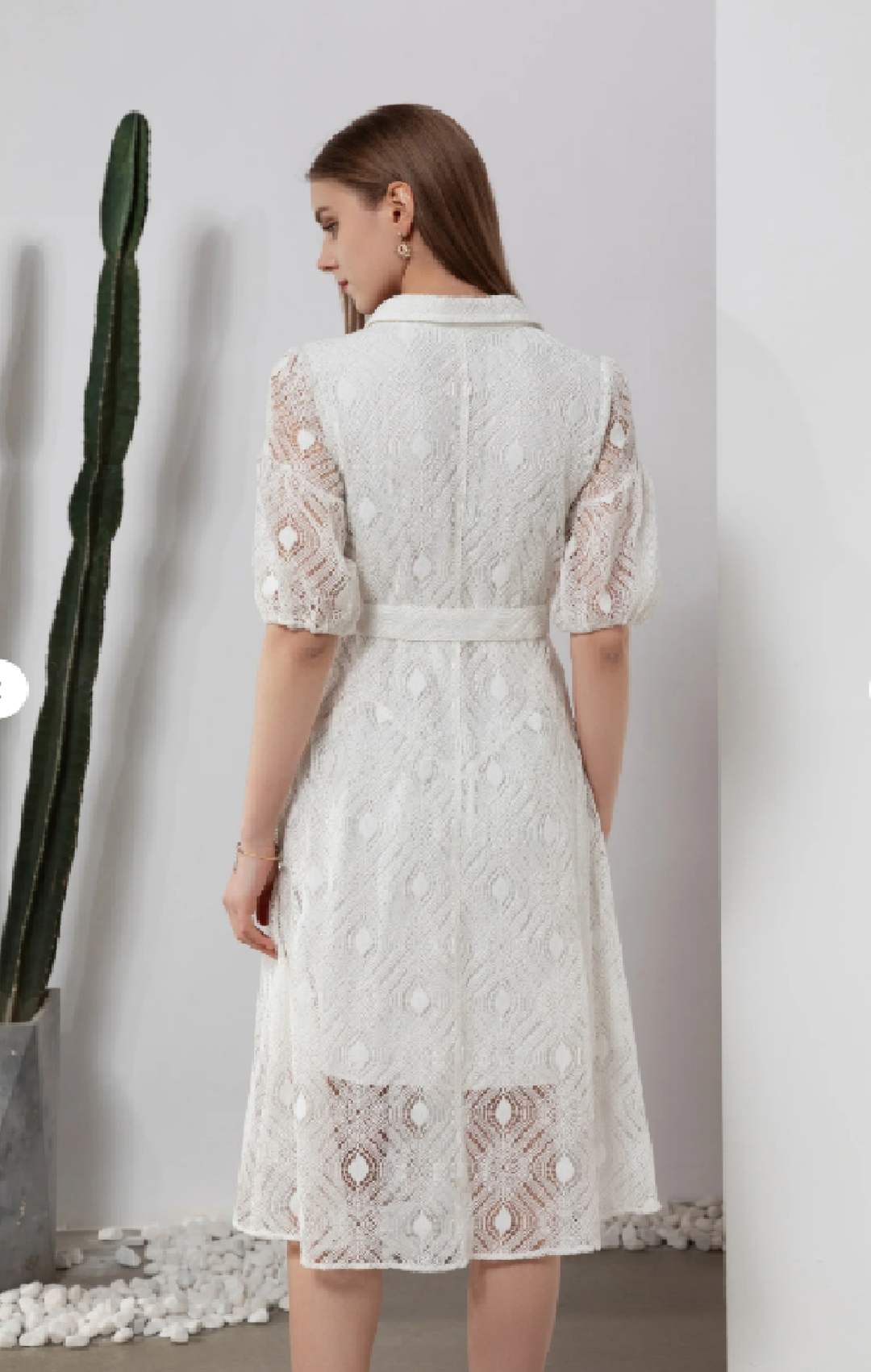 G.D.S. Ninette Belted Long Dress in White