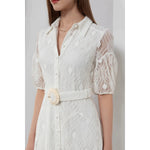 G.D.S. Ninette Belted Long Dress in White