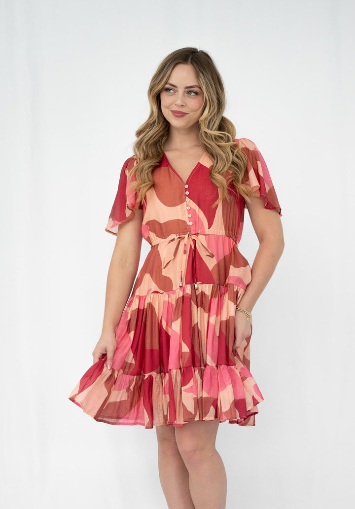 Fria Selma Dress in Multi pink