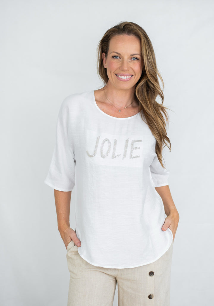 Jolie Saule Beaded Brand Top