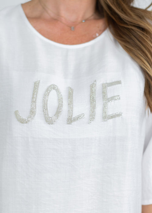 Jolie Saule Beaded Brand Top