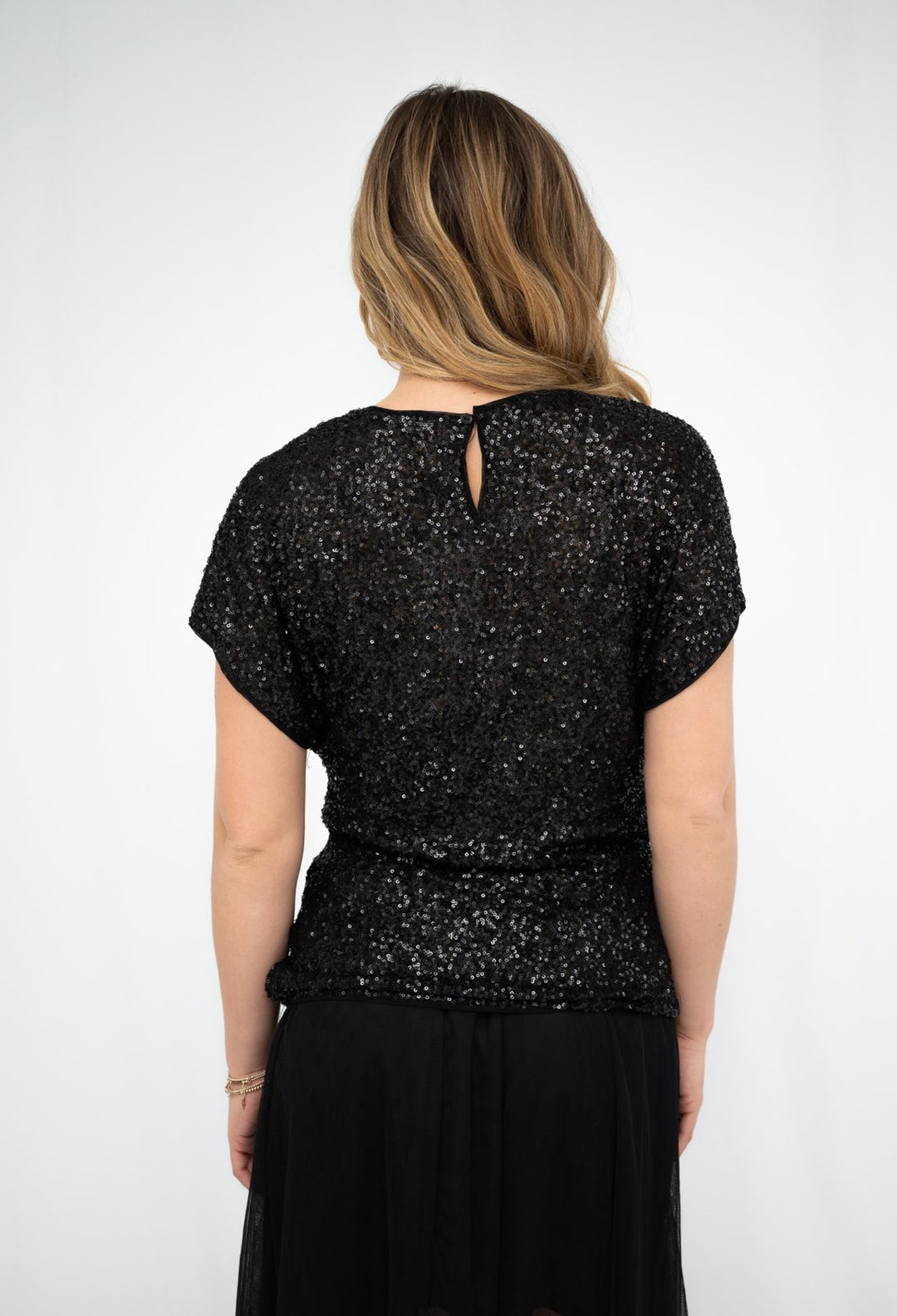 Fria Sequin Top in Black