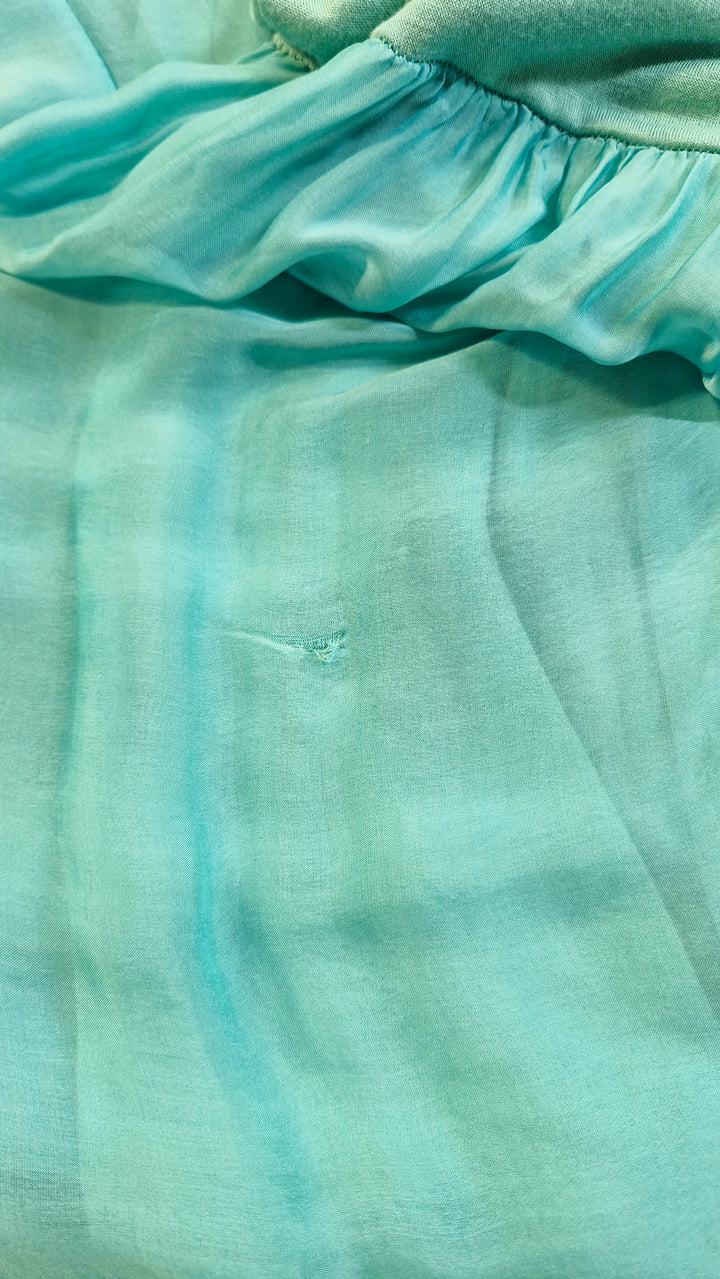 La Strada Silk Blended Pants in Aqua FAULTY.