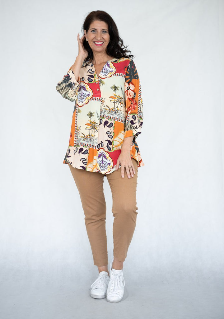 Jolie Saule Floral Block Print Shirt