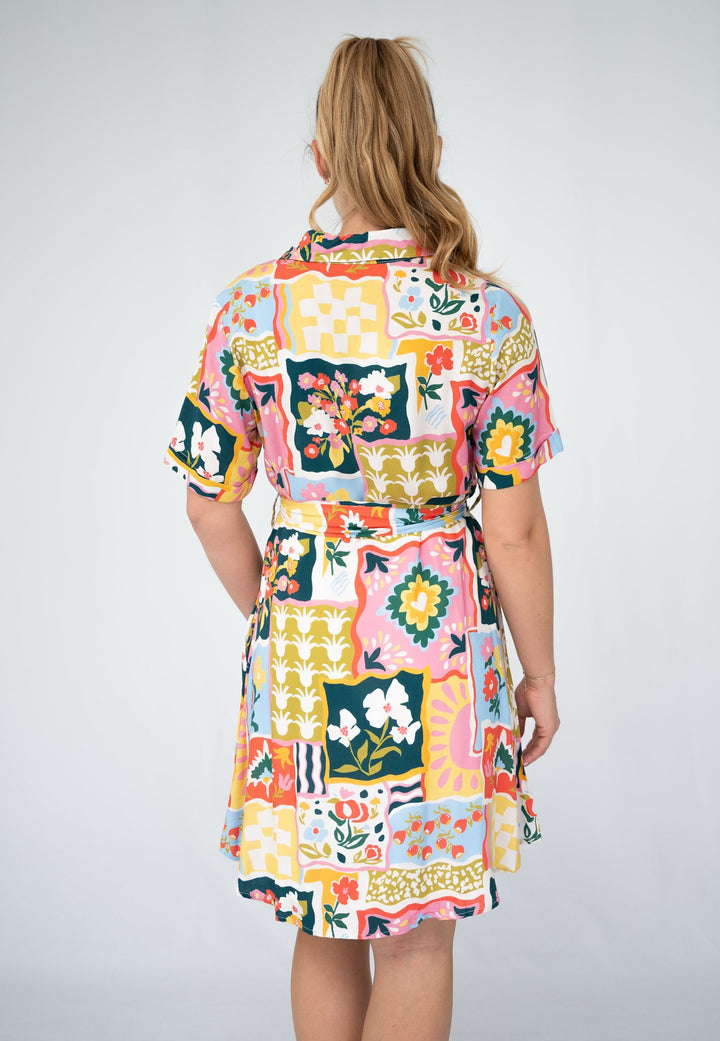 Fria Marlow Patchwork Shirt Dress