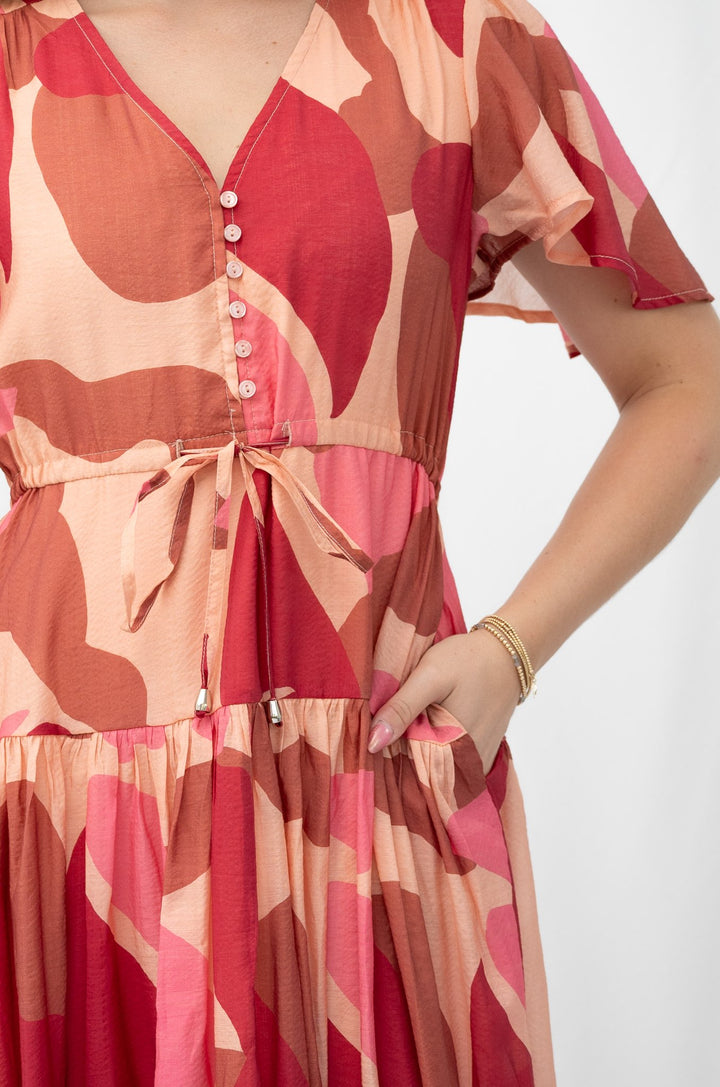 Fria Selma Dress in Multi pink