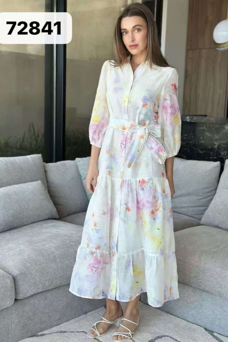 Lorraine Floral Watercolour midi dress