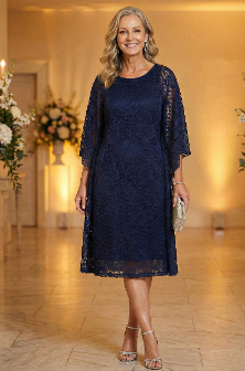 RTM Valentine lace Wedding Dress in Navy