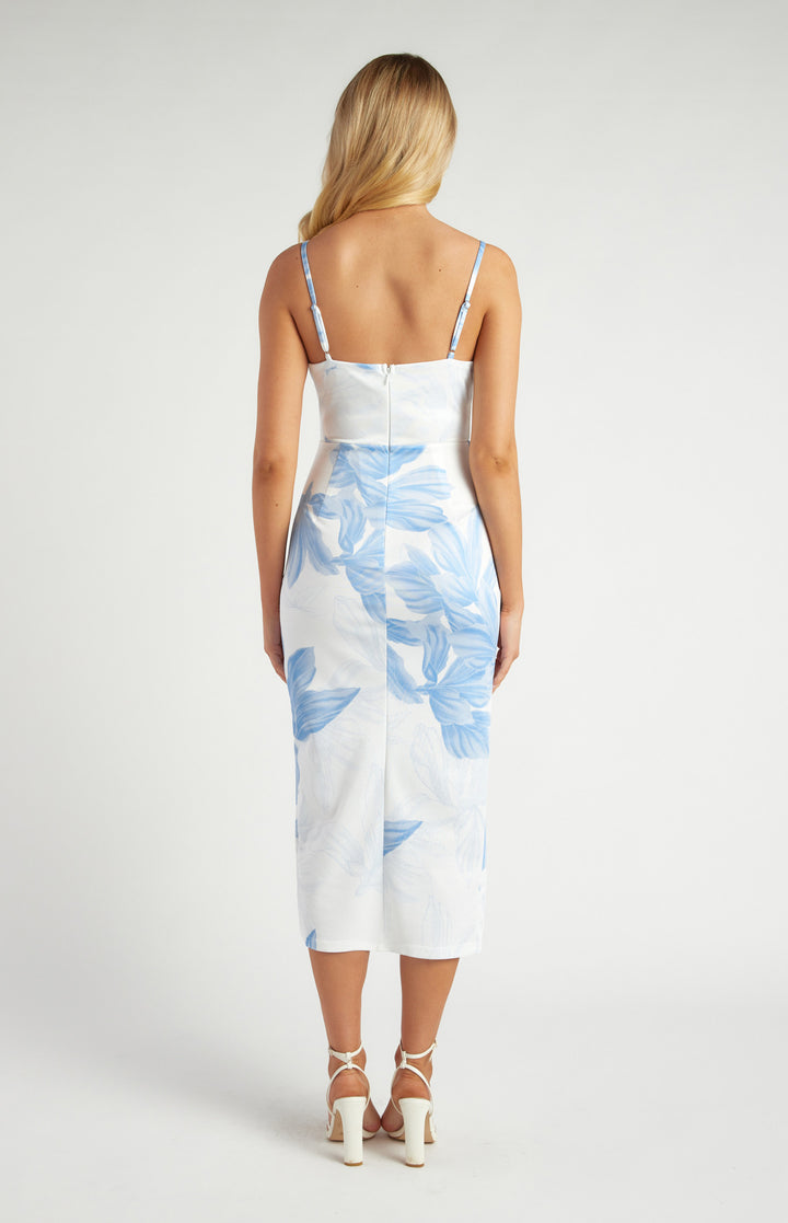 Style State Stretch Bodycon Dress in Floral Blue