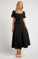 Style State Sweetheart Neckline Drop Waist Midi Dress
