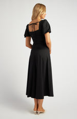 Style State Sweetheart Neckline Drop Waist Midi Dress