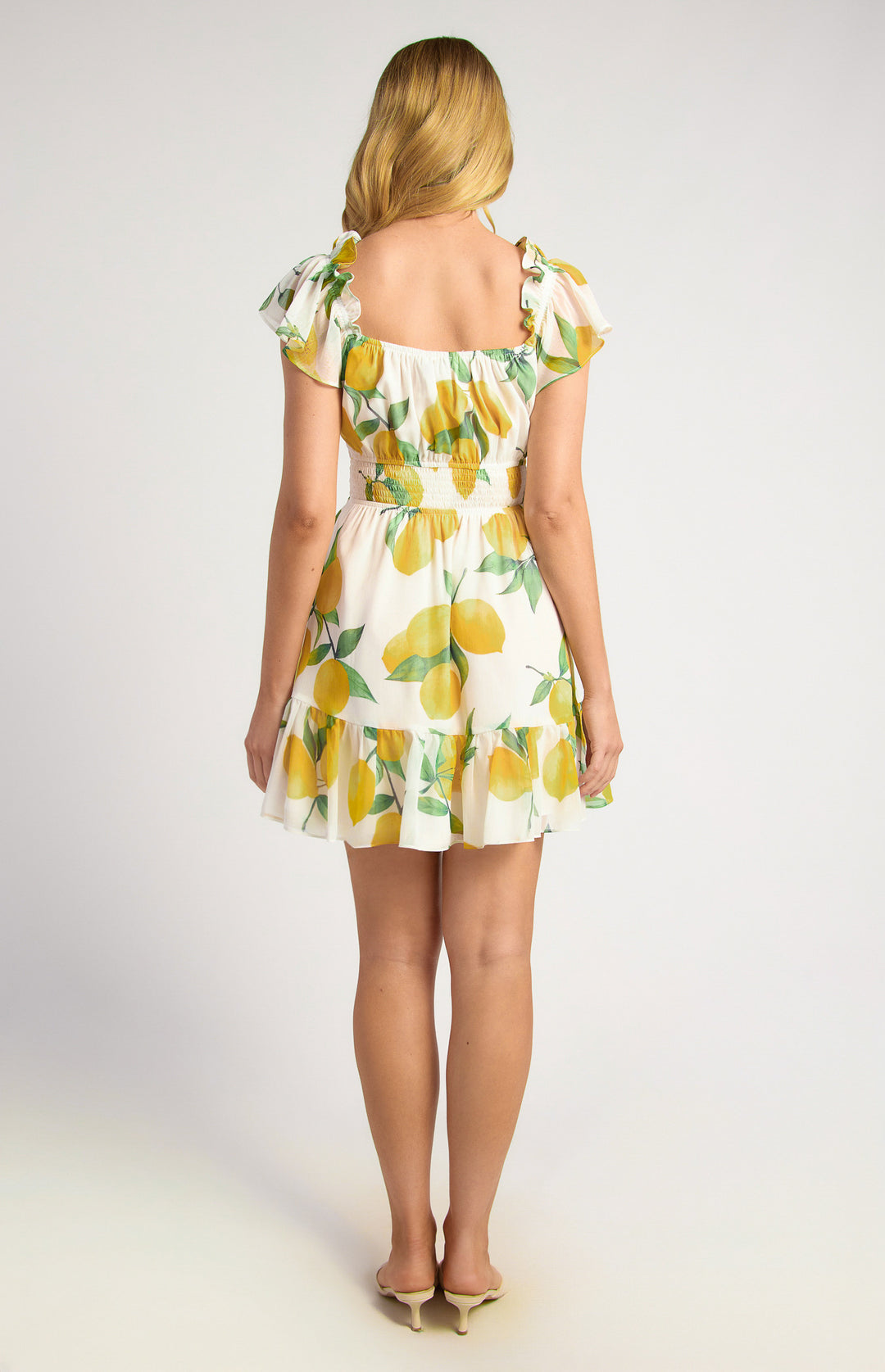 Style State Chiffon Lemon Print Dress