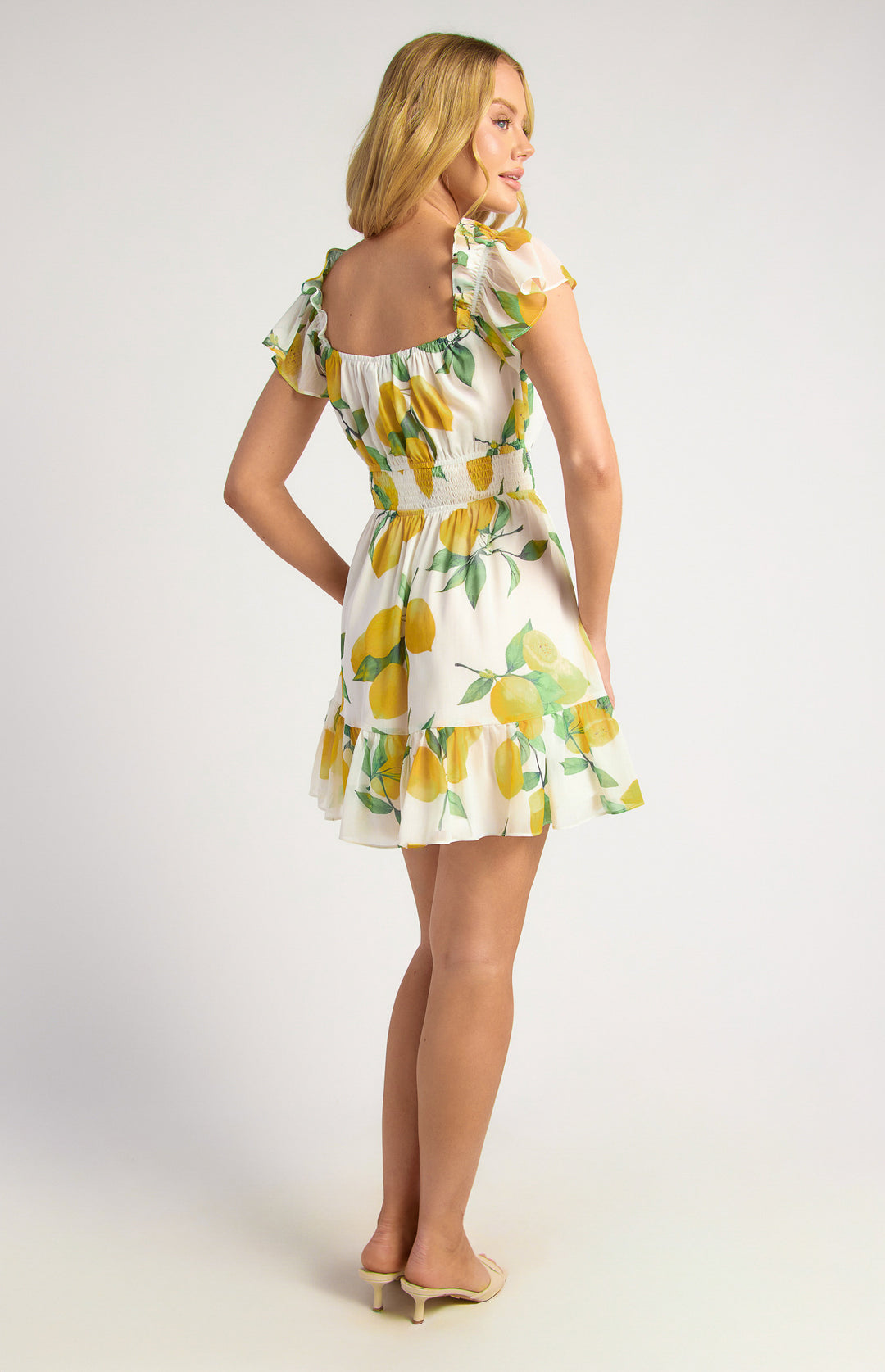 Style State Chiffon Lemon Print Dress