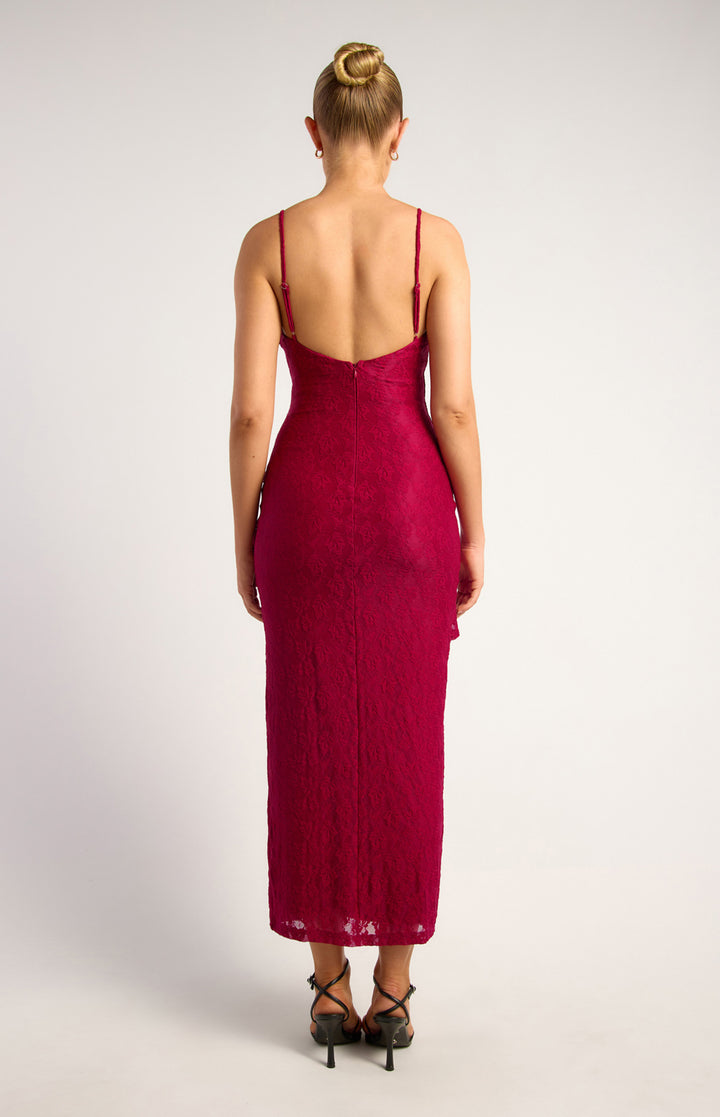 Style State Front Frill Stretch Lace Dress