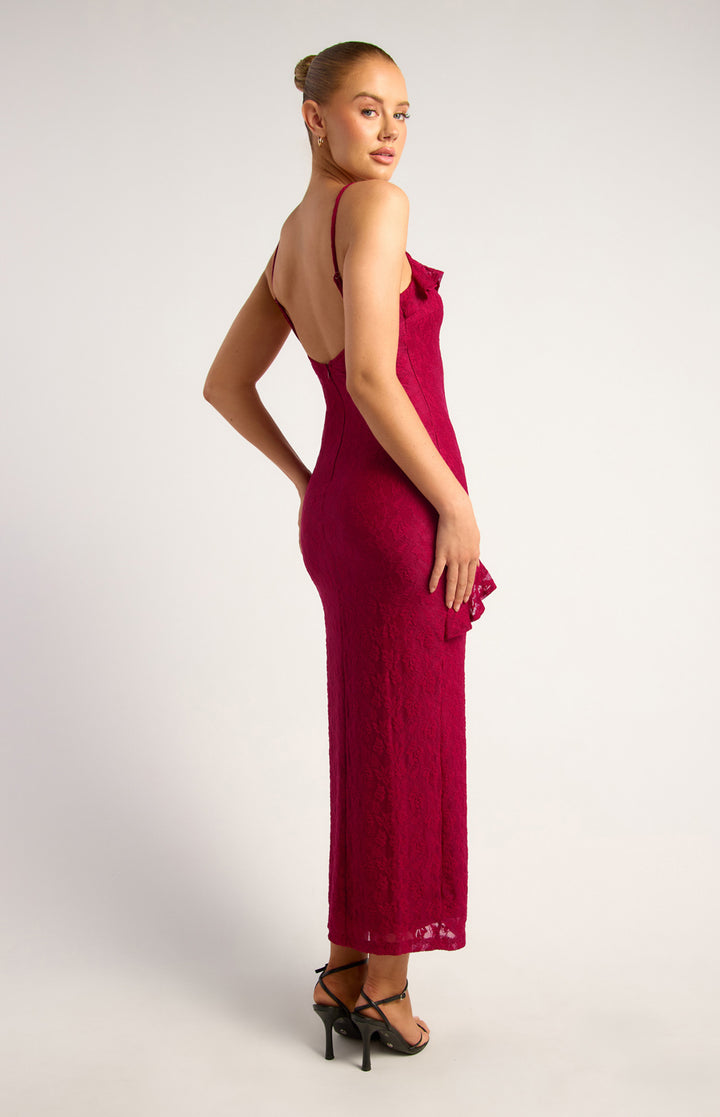 Style State Front Frill Stretch Lace Dress