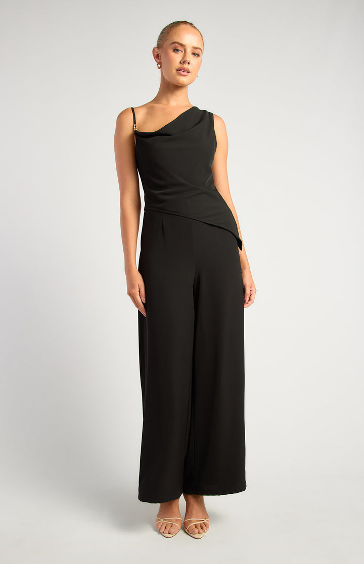 Style State Cowl Neckline Asymmetric Detail Jumpsuit
