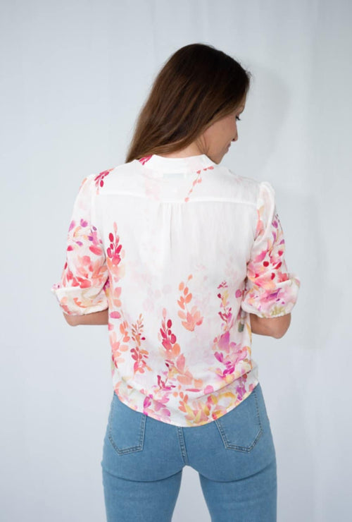Fria Blossom Border Lace Detail Blouse