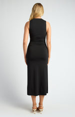 Style State Ruched Detail Racer Jersey Dress