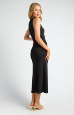 Style State Ruched Detail Racer Jersey Dress