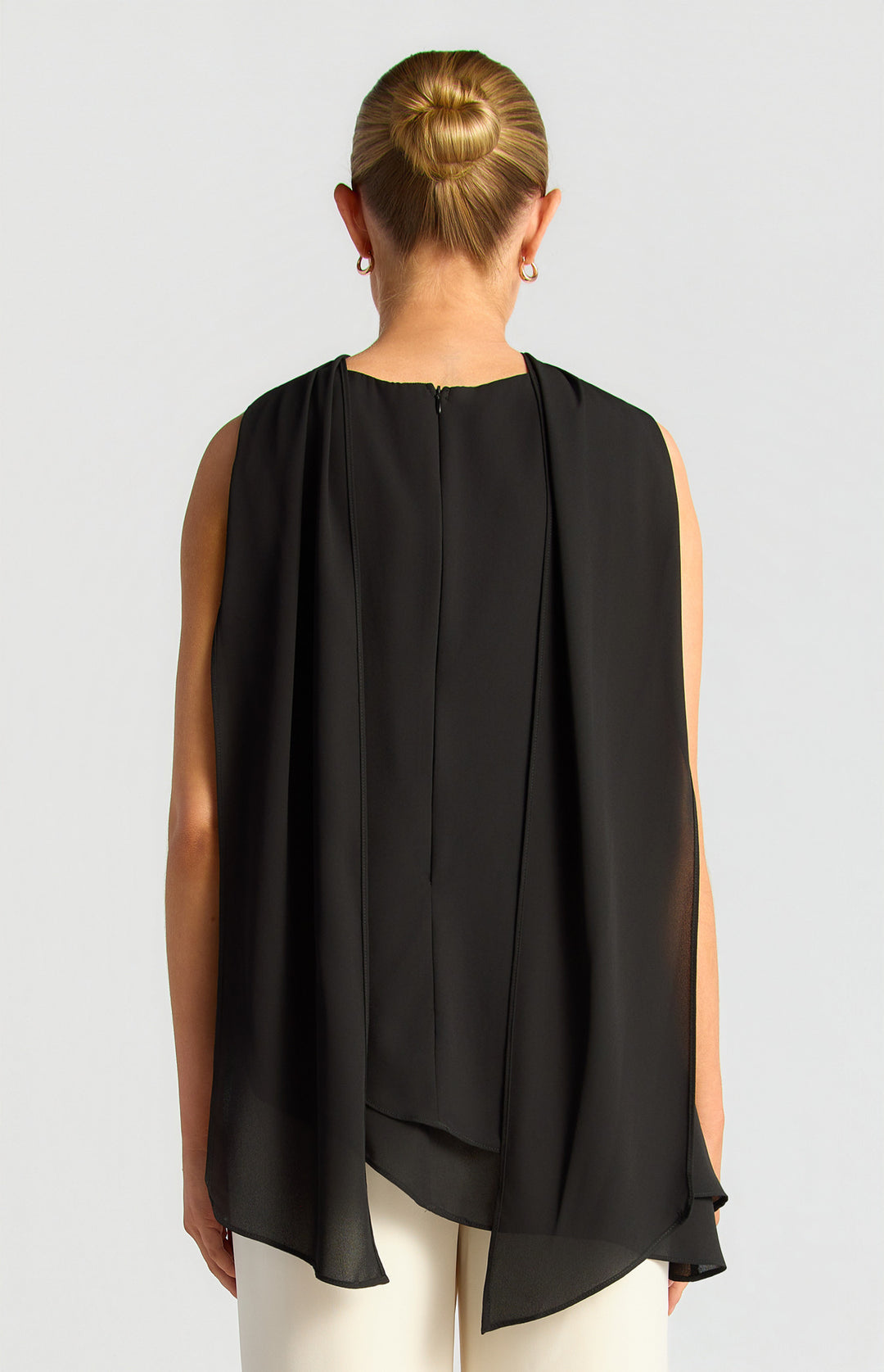 Style State Multiway Chiffon Scarf Top in Black