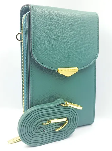 Zaneeba Crossbody Phone Bag in Green