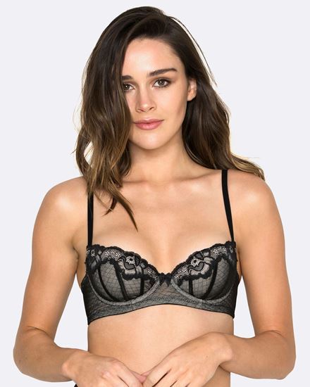 Hush Hush Whisper Padded Balcony Bra in Black HH021