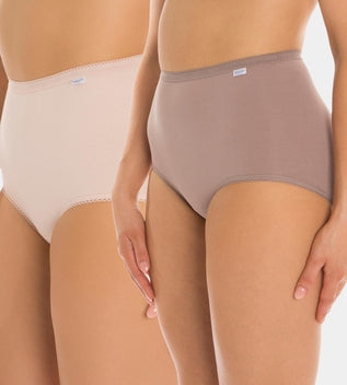 Sloggi Maxi 2 Pack Briefs in Pink/Brown