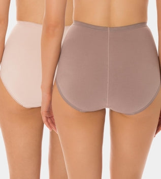 Sloggi Maxi 2 Pack Briefs in Pink/Brown